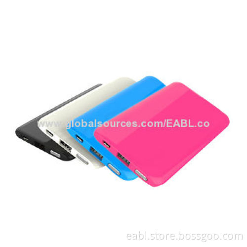 Universal Portable Power Banks, OEM/ODM Orders Welcomed, Colorful, Super Thin, 5,000mAh Capacity